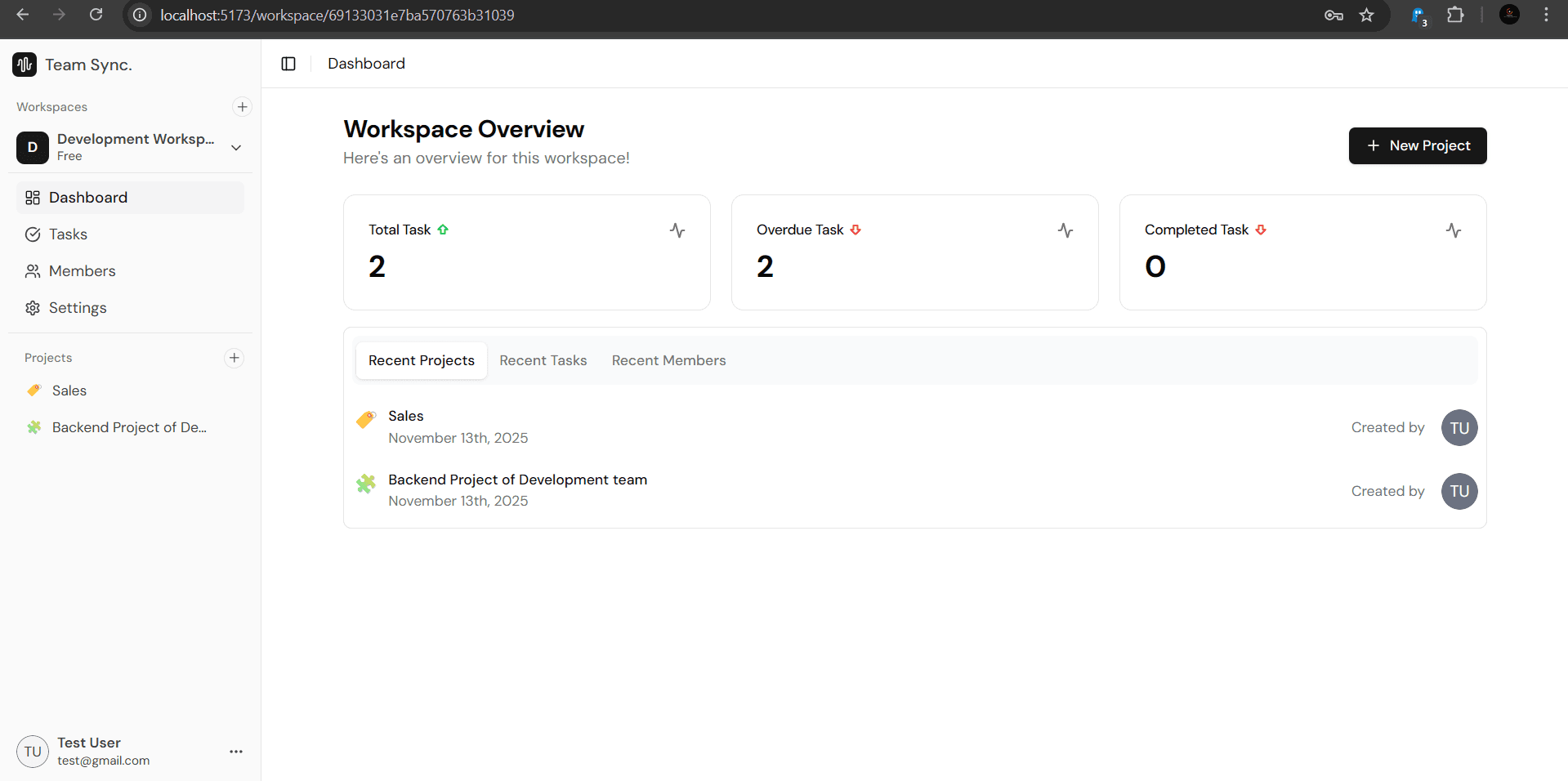 TeamSync - The project manager screenshot